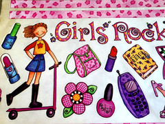 Vintage 2002 Girls Rock Clear Stickers Retro Boy Crazy 8″ x 13″ Scrapbooking NOS