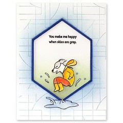 New Penny Black Rubber Stamp DANCE IN THE RAIN DOG dog friends free USA ship