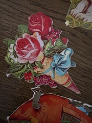 Vintage Embossed Gummed Sticker Seals Lot Cats Dogs Flowers Fairy Tale Germany