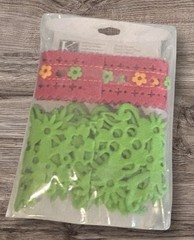 Berry Sweet Floral Felt Trim Ribbon Scrapbooking Embellishments by K&Company NEW