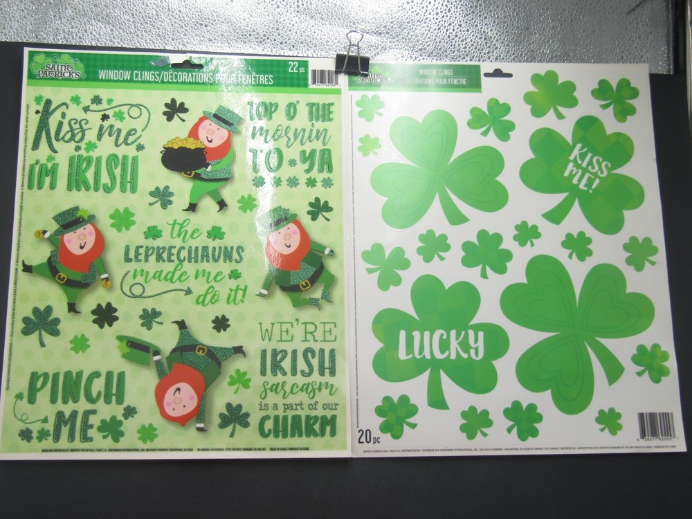 St Paticks Day GeL Calings Stickers Shamrocks Leprechauns Kiss Me I»m Irish