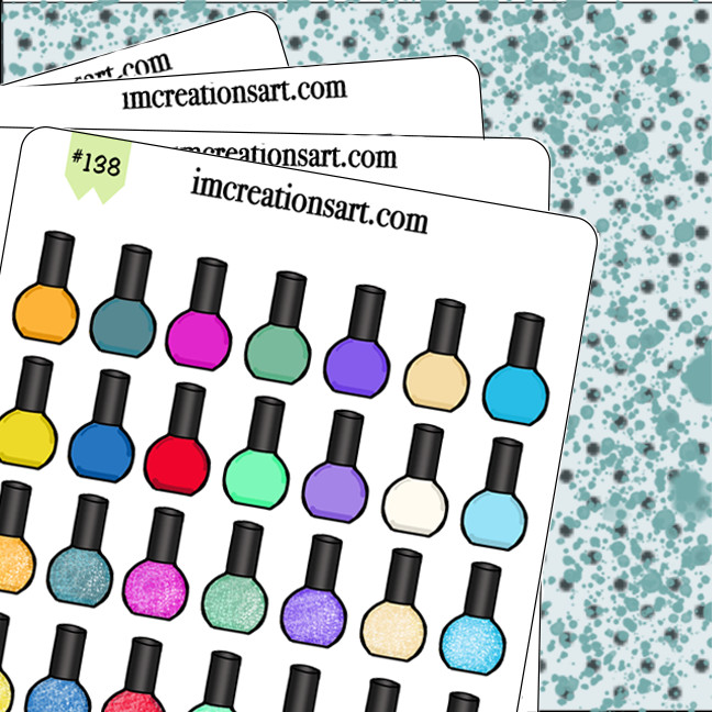 Nail Polish Beauty Salon Reminder Hand Drawn Planner Stickers Organizer