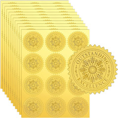 Fuutreo 360 Pcs 2 Inches Gold Foil Certificate Seals Self Adhesive Embossed