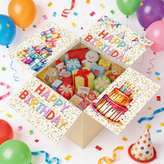 8 Pcs Birthday Gift Box Stickers, Happy Birthday Stickers for Adults