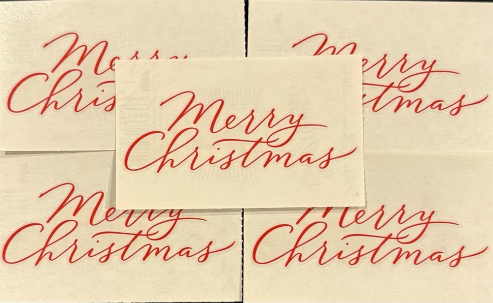 Vintage 1999 Mrs. Grossman Merry Christmas Sticker Set Of 5 Red