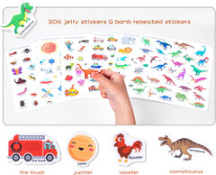 Jelly Reusable Sticker Books for Toddlers 1-3 2-4 Years, Portable Travel Toys St