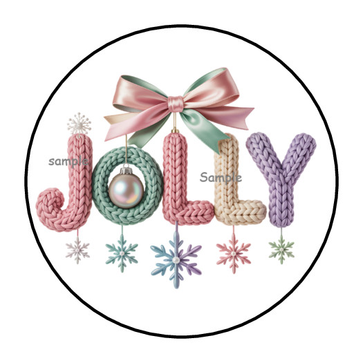 30 CHRISTMAS STICKERS ENVELOPE SEALS LABELS 1.5″ ROUND JOLLY SNOWFLAKES