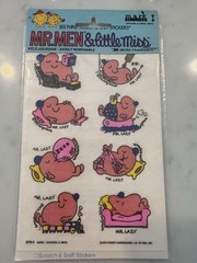 Vintage Mark 1 Mr. Men Bubblegum Scratch & sniff Stickers