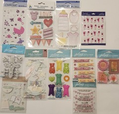 Lot Of 11 JOLEE’S BOUTIQUE Momenta K&Co Creative Touch 3D Stickers BABY GIRL