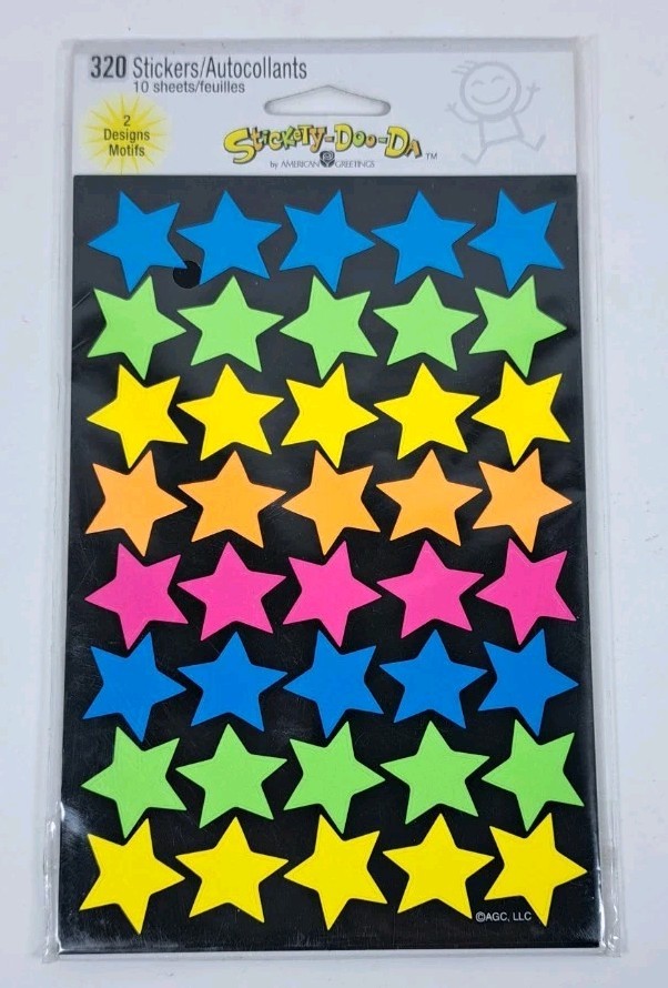 Anerican Greetings Rainbow Smiley Face & Star Stickers – 10 Sheets Multi Color