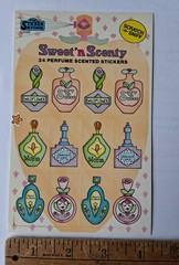 1980s Sweet & Scenty Scratch and Sniff Rose Scented Perfume Bottles Vintage