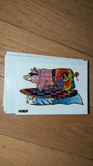 Vintage Sticker Rainbow Tie Dye 24K Pig On Surfboard Peace Sign Vending Machine