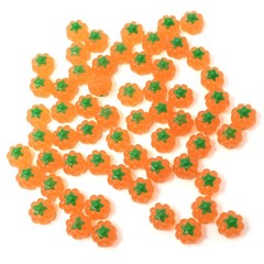 60 Pcs Autumn Pumpkin Flatback Resin Charms 11 x 9mm