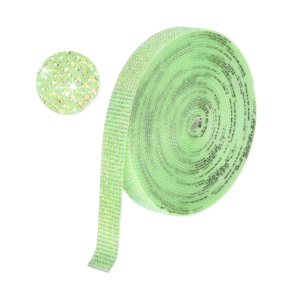 Self Adhesive Rhinestone Strips 6 Yards 0.6 Inch for Craft,Yellow AB