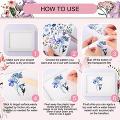 BBTO 12 Sheets Rub on Transfers for Crafts and Small, Multiple Colors