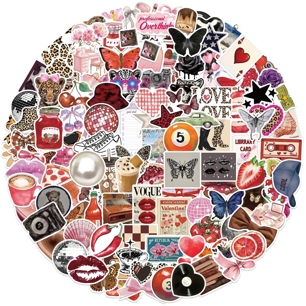 200Pcs Cool Trendy Y2K Stickers Aesthetic Downtown Girls Sticker for Water Bo…
