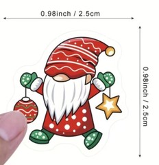 500 pcs Sticker Roll 1 Inch Holiday Christmas Elf Gnome Self Adhesive
