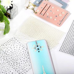 2100 Clear Rhinestone Stickers Self Adhesive Rhinestone and Pearl, Shiny Diamond