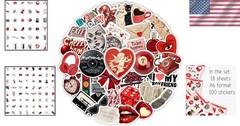 100Pcs Vintage Red & Black Aesthetic Stickers – Perfect for Journals & Laptops