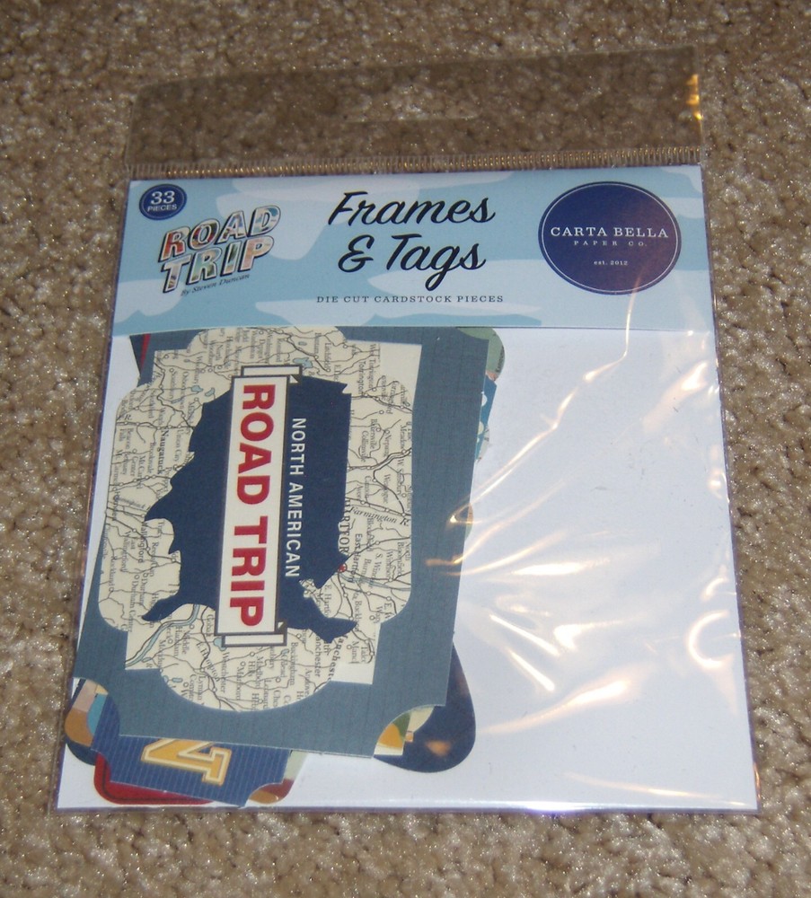 Carta Bella Frames & Tags DieCut Assortment ~ Road Trip.. 33 pieces