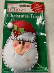 DARICE 3D FELT CHRISTMAS TRIM ORNAMENT FELT CHRISTMAS SANTA ORNAMENT SANTA CLAUS