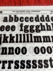 4 Letraset INSTANT LETTERING Transfer Letters Egyptienne 72 pt bold con 2