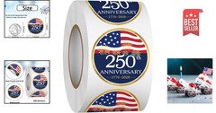 Patriotic 500 PCS 1.5-Inch Stickers for 250th Anniversary Celebrations & Events