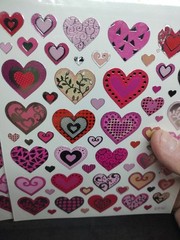 Hearts The paper studio stick a bilites heart stickers Lot Of 2 Sheets