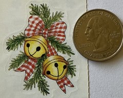RING IN CHRISTMAS Stickers(3pc)Provo*Evergreen Sprigs*Holiday*Bells*Card Making*