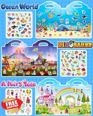 Walenced Reusable Sticker Book Toddler Bulk Pack