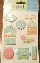 Lot of 2 pkgs Daisy Hill Scrapbooking Stickers Baby Elephant Giraffe Moon Star