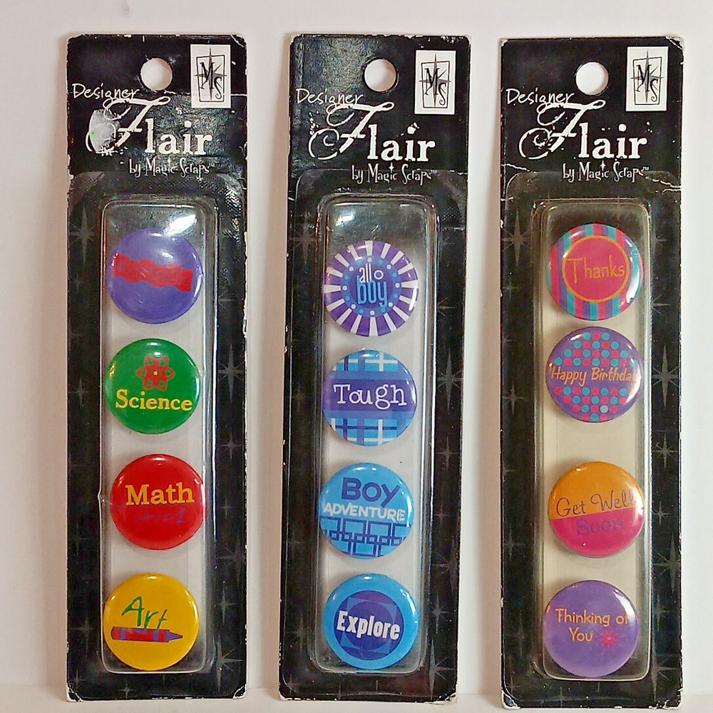 «MAGIC SCRAPS» Multi-Color Designer Flair Embellishments – Pack of 12