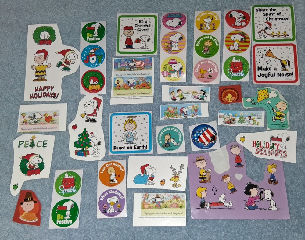 Peanuts Snoopy Lot 50 Stickers Charles Schulz Charlie Brown Woodstock Linus