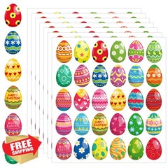 JULMELON 480 Easter Egg Stickers Bulk