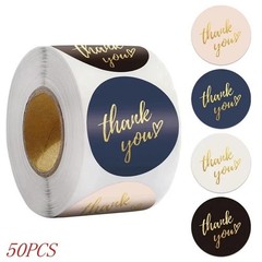 50/100/500 Pcs 1 inch Assorted Floral Thank You Stickers Round Sealing Labels