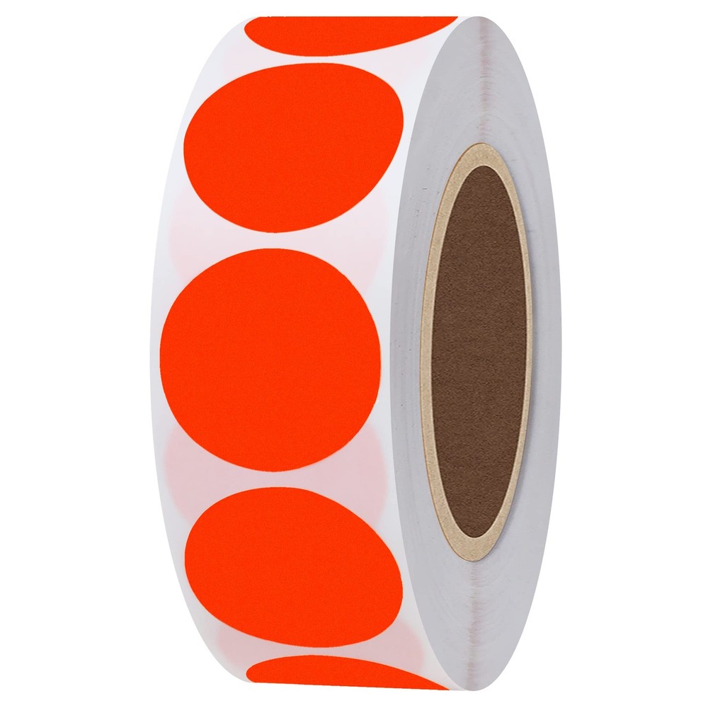1 Inch Round Blank Fluorescence Red Shooting Target Pasters | Total 1,000 Adhesi