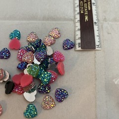 Heart Shaped Glue On Rhinestones – Nails, Scrapbooking, Sewing Various Colors