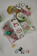 Sanrio Hello Kitty Stationery Memo Pad Washi Tape Stickers Enamel Pin and Charms