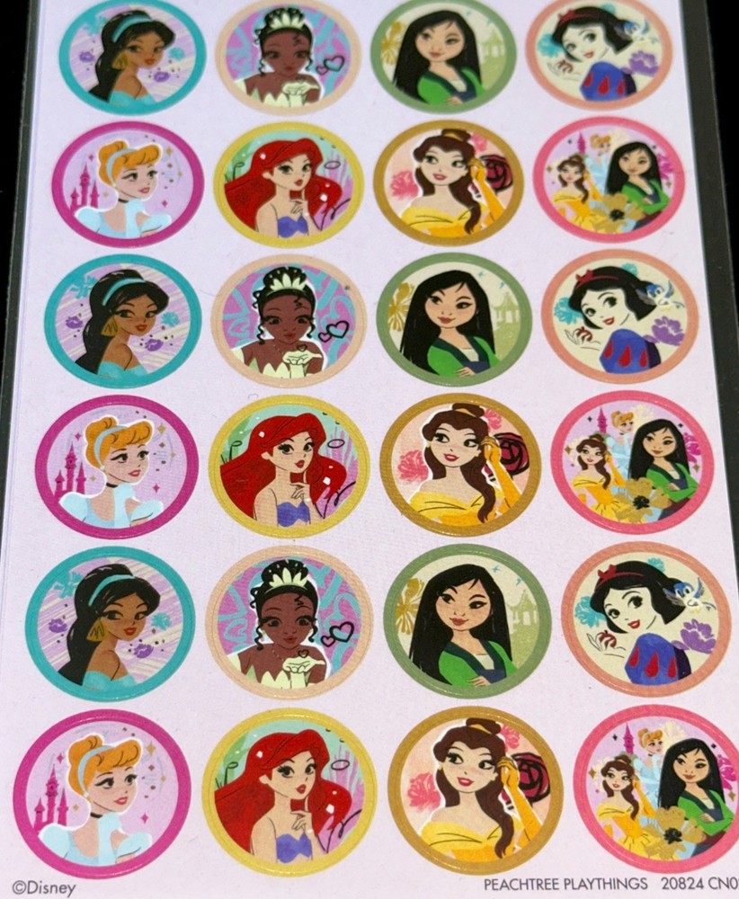 DISNEY PRINCESS✨24✨ STICKERS✨CINDERELLA✨SNOW WHITE✨ARIEL✨etc✨6”x 4”✨💖✨💫