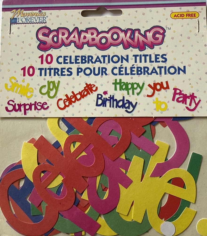 CELEBRATION TITLES Die-Cut (10pc)Memories Forever•Birthday •Party•Card Making•