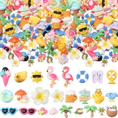 Giegxin 40 Pcs Summer Resin Charm Hawaii 2.6 x 3.9 x 0.6 inches, mixed color