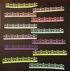 BORDERS Lace Edge Border Die Cut Embellishments 6 pcs 3/4” x 5-1/2” Choose Color