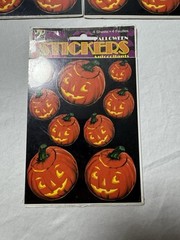 Lot Of 3 Vintage Paper Magic Halloween Stickers Pumpkin Sealed NOS 12 Sheets