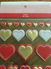 MadeForRetail Vinyl Raised Stickers 40 count NIB Decorative Red & Gold Hearts