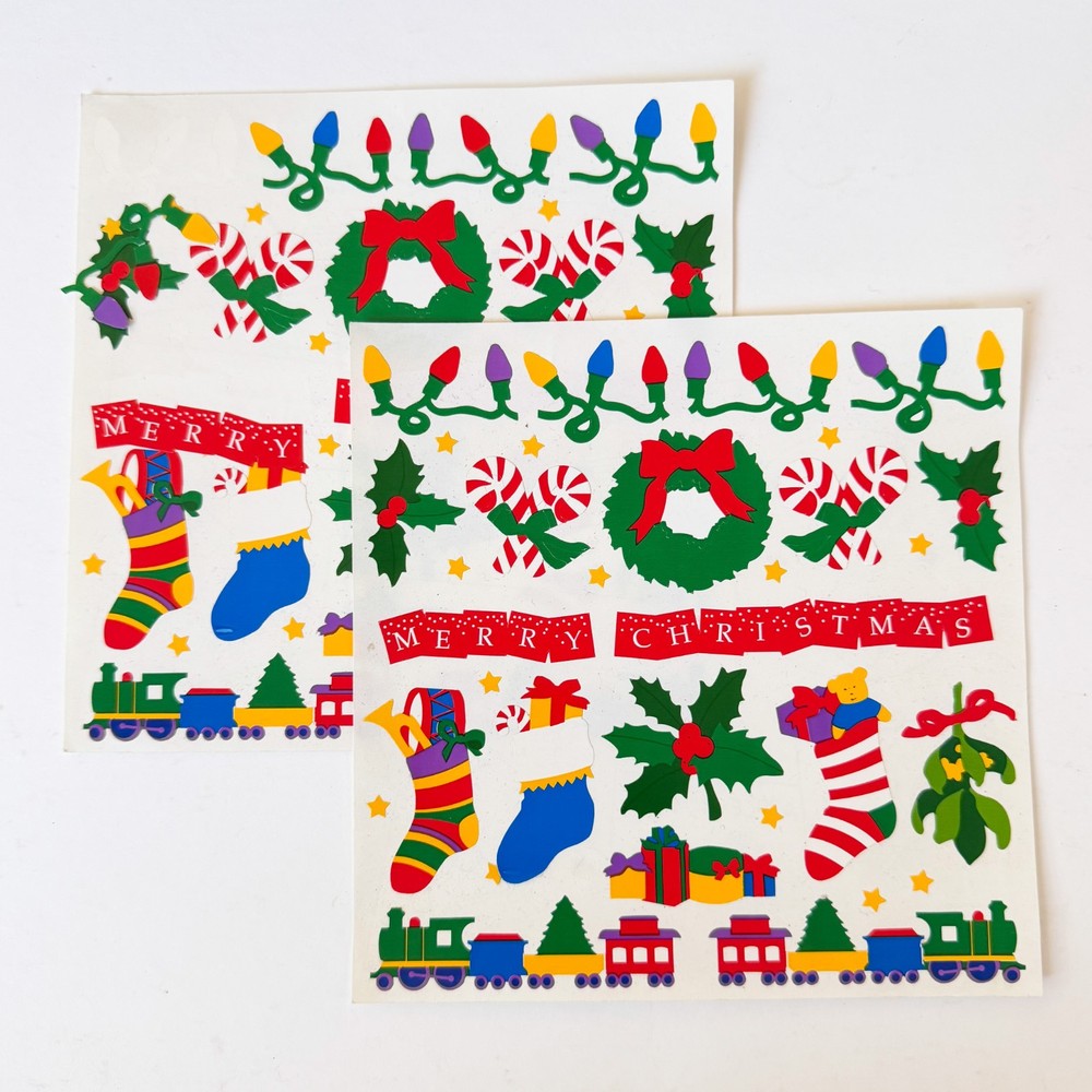 Mrs.Grossman’s Christmas Stockings Trains Holiday 2 Sticker Sheets READ
