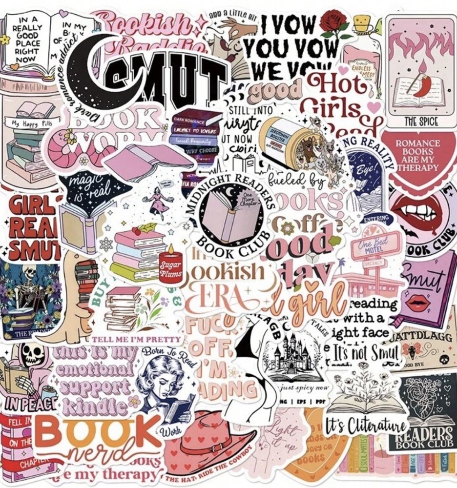 20 PCS Romance/Smut BookTok Bookish Stickers – 20 Pcs- Random Selection