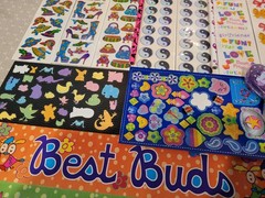 Vintage Y2K Sandylion Girls Peace Groovy Sticker Sheet Stationary Pencil Lot