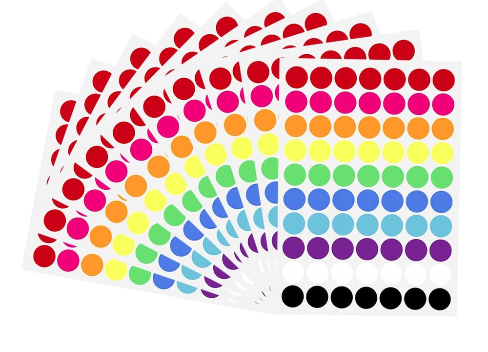 700 PCS Dot Stickers 3/4 Inch Color Coding Labels Round Colored Dot Stickers, 10