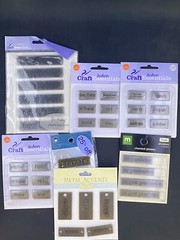 Metal Tags Embellishments Scrapbook Lot of 33 Words Sentiments Accents Adhesive