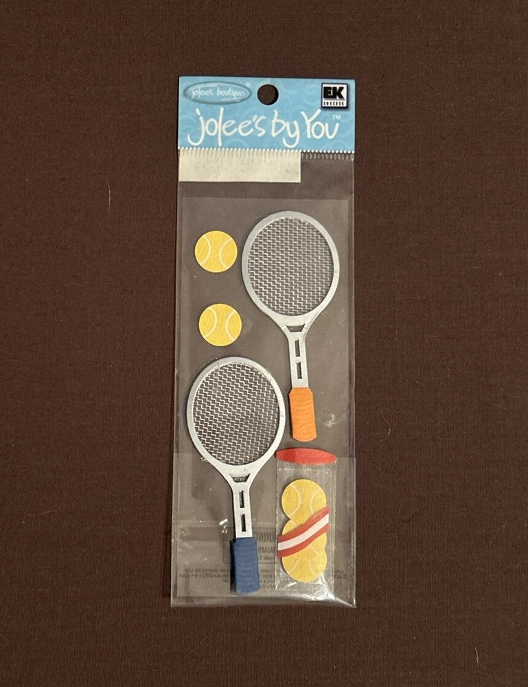JOLEES Mini TENNIS RACQUET BALLS Play Sports Scrapbook STICKER Die Cut Craft